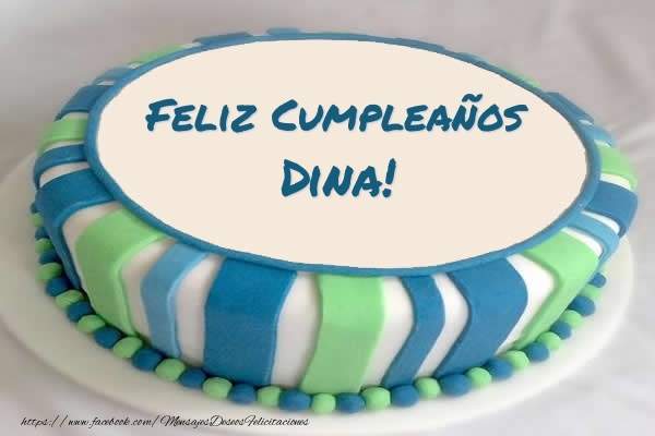 Felicitaciones de cumpleaños - Tartas | Tarta Feliz Cumpleaños Dina!