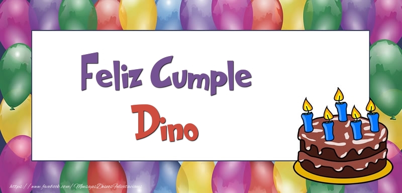 Felicitaciones de cumpleaños - Globos & Tartas | Feliz Cumple Dino