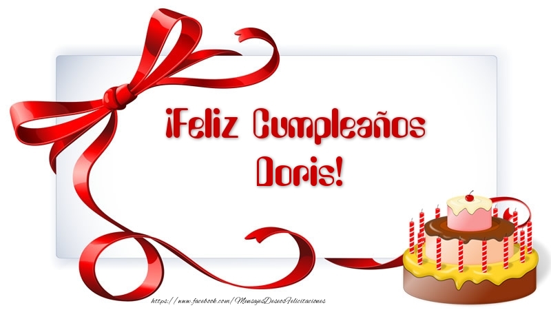 Felicitaciones de cumpleaños - Tartas | ¡Feliz Cumpleaños Doris!