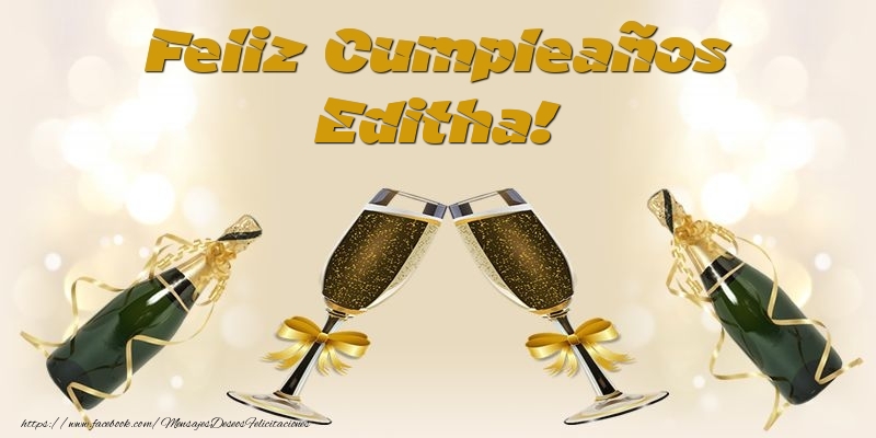 Felicitaciones de cumpleaños - Champán | Feliz Cumpleaños Editha!