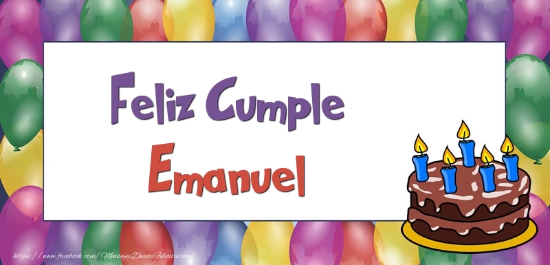 Felicitaciones de cumpleaños - Globos & Tartas | Feliz Cumple Emanuel
