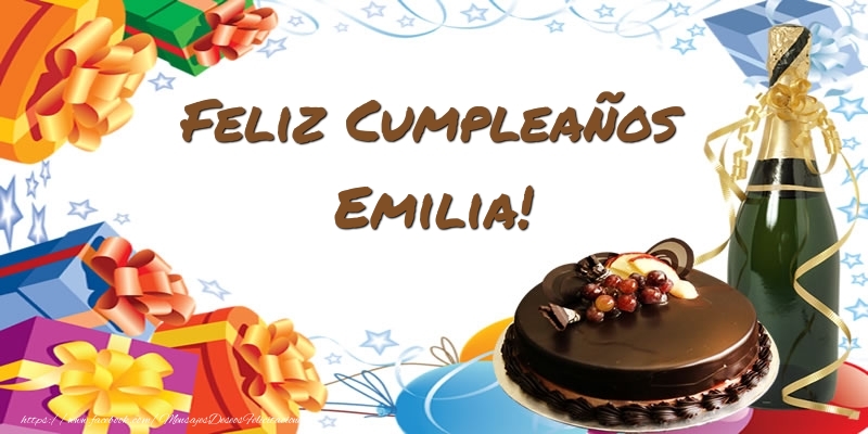 Felicitaciones de cumpleaños - Champán & Tartas | Feliz Cumpleaños Emilia!