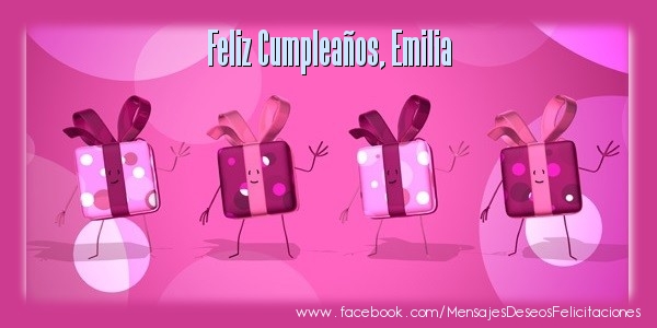 Felicitaciones de cumpleaños - ¡Feliz cumpleaños, Emilia!