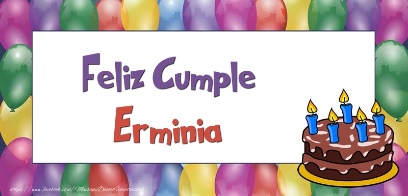 Felicitaciones de cumpleaños - Globos & Tartas | Feliz Cumple Erminia