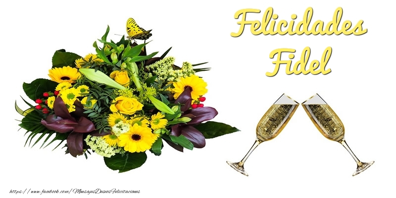 Felicitaciones de cumpleaños - Champán & Flores | Felicidades Fidel
