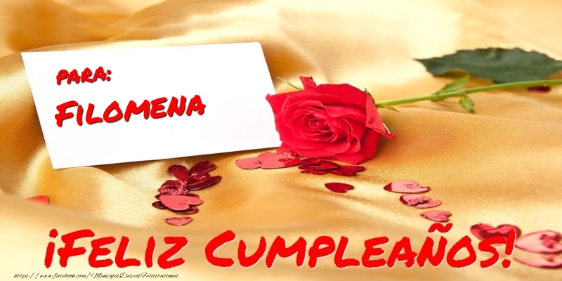 Felicitaciones de cumpleaños - Corazón & Rosas | para: Filomena ¡Feliz Cumpleaños!