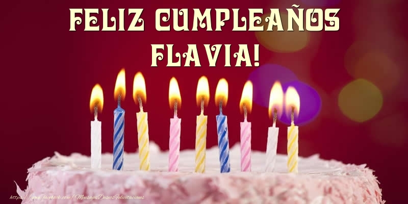 Felicitaciones de cumpleaños - Tarta - Feliz Cumpleaños, Flavia!