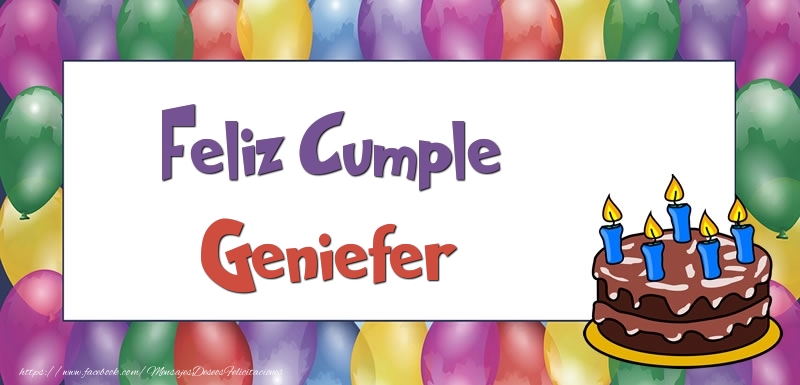 Felicitaciones de cumpleaños - Feliz Cumple Geniefer