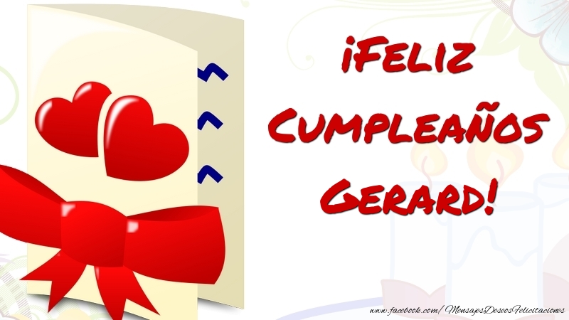 Felicitaciones de cumpleaños - Corazón | ¡Feliz Cumpleaños Gerard