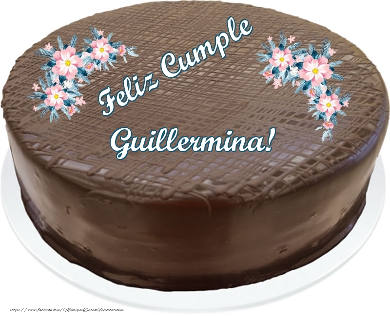 Felicitaciones de cumpleaños - Feliz Cumple Guillermina! - Tarta con chocolate