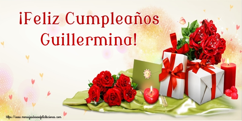 Felicitaciones de cumpleaños - Flores | ¡Feliz Cumpleaños Guillermina!