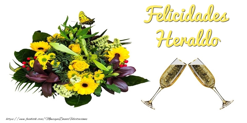 Felicitaciones de cumpleaños - Champán & Flores | Felicidades Heraldo