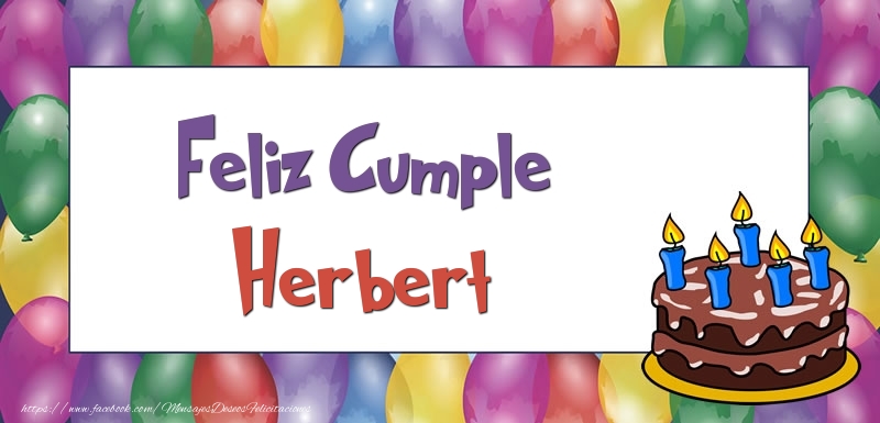 Felicitaciones de cumpleaños - Globos & Tartas | Feliz Cumple Herbert