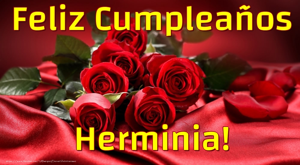 Felicitaciones de cumpleaños - Rosas | Feliz Cumpleaños Herminia!