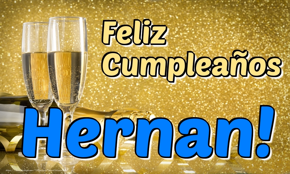 Felicitaciones de cumpleaños - Champán | Feliz Cumpleaños Hernan!