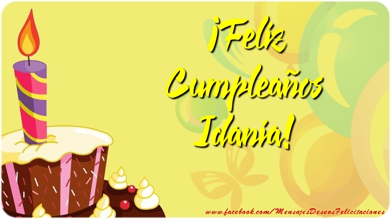 Felicitaciones de cumpleaños - ¡Feliz Cumpleaños Idania