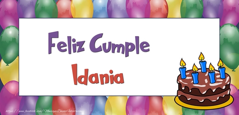 Felicitaciones de cumpleaños - Globos & Tartas | Feliz Cumple Idania