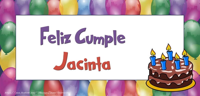 Felicitaciones de cumpleaños - Globos & Tartas | Feliz Cumple Jacinta