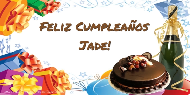 Felicitaciones de cumpleaños - Champán & Tartas | Feliz Cumpleaños Jade!