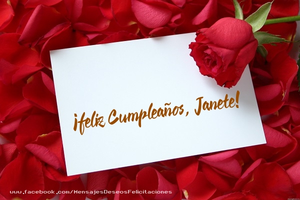 Felicitaciones de cumpleaños - Rosas | ¡Feliz cumpleaños, Janete!