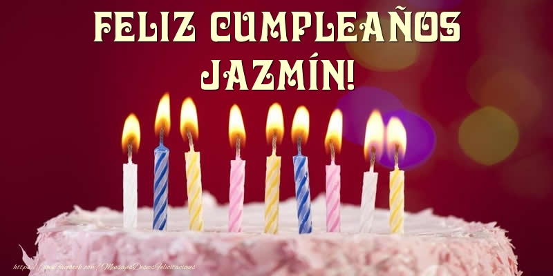Felicitaciones de cumpleaños - Tarta - Feliz Cumpleaños, Jazmín!