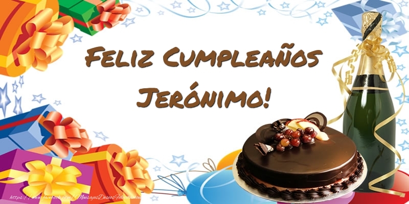 Felicitaciones de cumpleaños - Champán & Tartas | Feliz Cumpleaños Jerónimo!