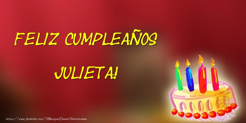 Felicitaciones de cumpleaños - Tartas | Feliz cumpleaños Julieta!