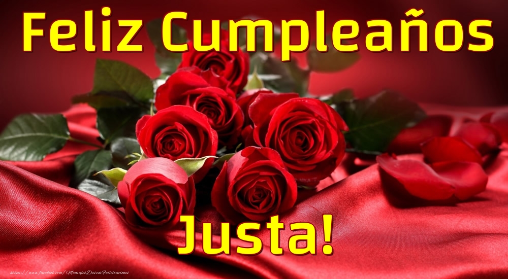 Felicitaciones de cumpleaños - Rosas | Feliz Cumpleaños Justa!