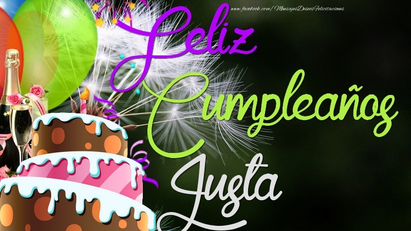 Felicitaciones de cumpleaños - Feliz Cumpleaños, Justa