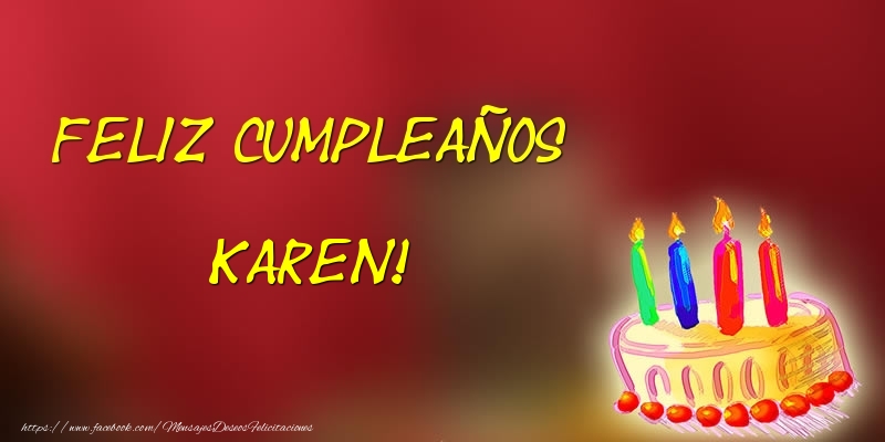 Felicitaciones de cumpleaños - Tartas | Feliz cumpleaños Karen!