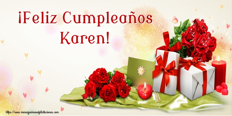 Felicitaciones de cumpleaños - Flores | ¡Feliz Cumpleaños Karen!
