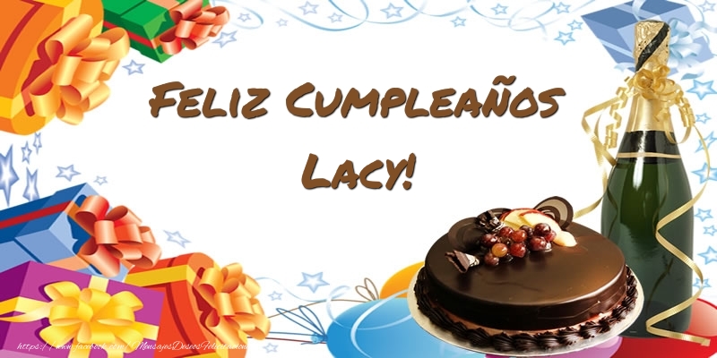 Felicitaciones de cumpleaños - Champán & Tartas | Feliz Cumpleaños Lacy!