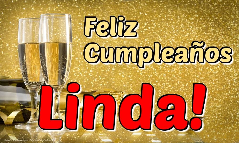  Felicitaciones de cumpleaños - Champán | Feliz Cumpleaños Linda!