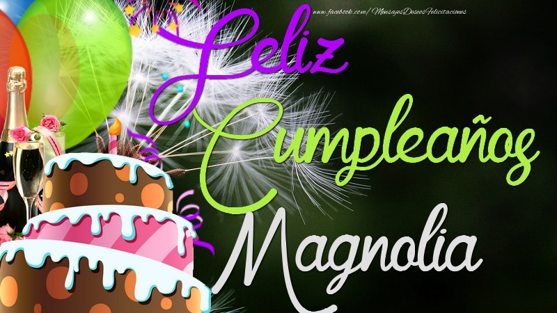 Felicitaciones de cumpleaños - Champán & Globos & Tartas | Feliz Cumpleaños, Magnolia