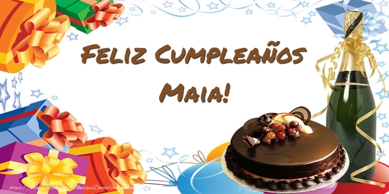 Felicitaciones de cumpleaños - Champán & Tartas | Feliz Cumpleaños Maia!