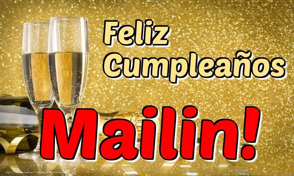 Felicitaciones de cumpleaños - Champán | Feliz Cumpleaños Mailin!