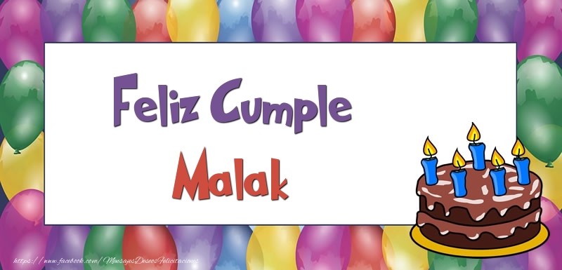 Felicitaciones de cumpleaños - Feliz Cumple Malak