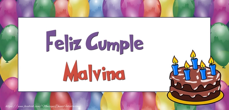 Felicitaciones de cumpleaños - Globos & Tartas | Feliz Cumple Malvina