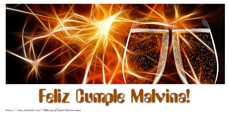 Felicitaciones de cumpleaños - Champán | Feliz Cumple Malvina!