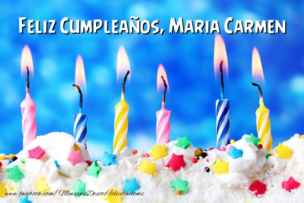 Felicitaciones de cumpleaños - Tartas & Vela | Feliz Cumpleaños, Maria Carmen !