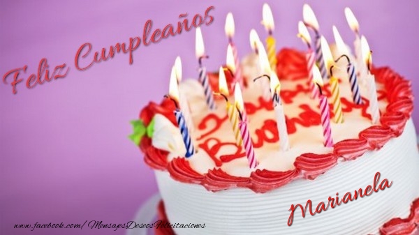 Felicitaciones de cumpleaños - Tartas | Feliz cumpleaños, Marianela!