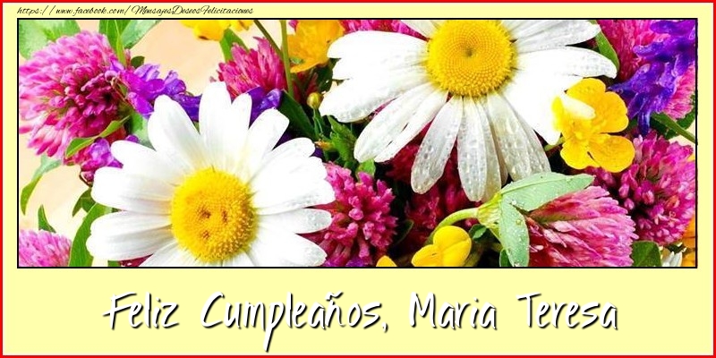 Felicitaciones de cumpleaños - Feliz cumpleaños, Maria Teresa