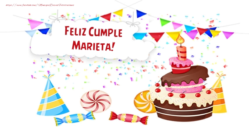 Felicitaciones de cumpleaños - Tartas | Feliz Cumple Marieta!