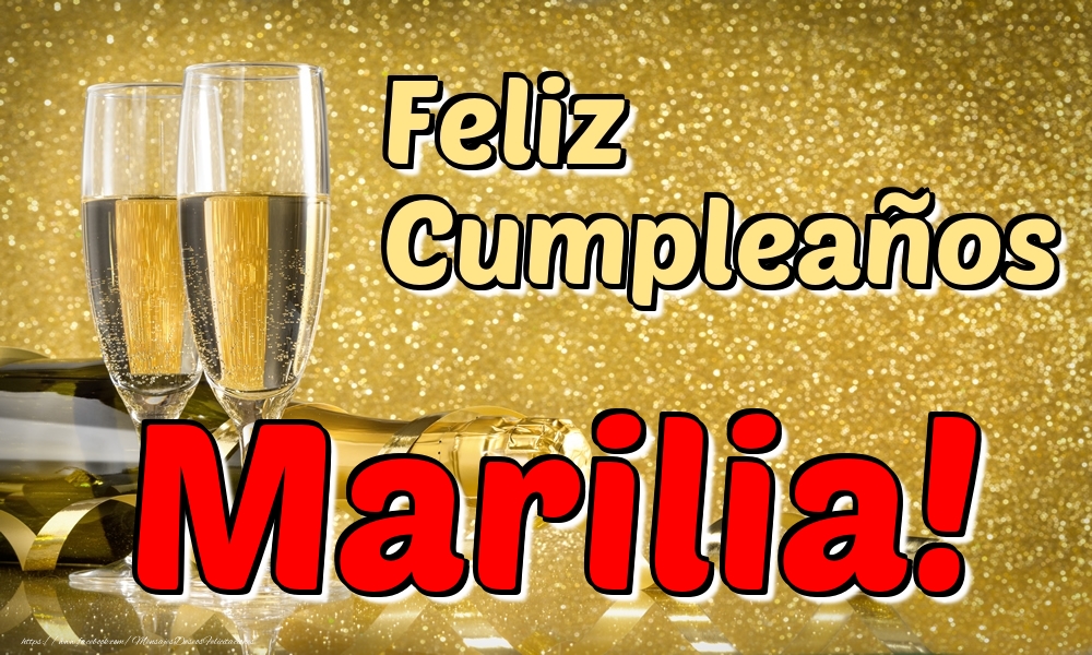 Felicitaciones de cumpleaños - Champán | Feliz Cumpleaños Marilia!
