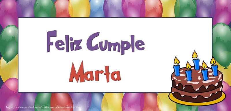 Felicitaciones de cumpleaños - Feliz Cumple Marta