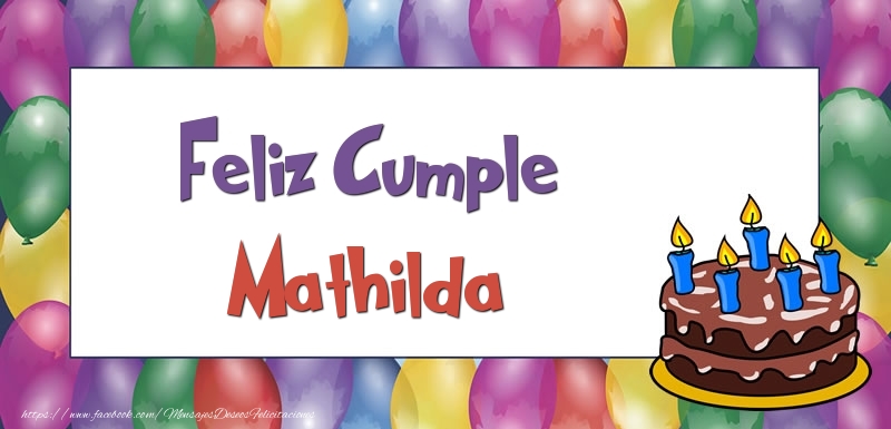 Felicitaciones de cumpleaños - Globos & Tartas | Feliz Cumple Mathilda