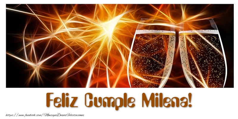  Felicitaciones de cumpleaños - Champán | Feliz Cumple Milena!