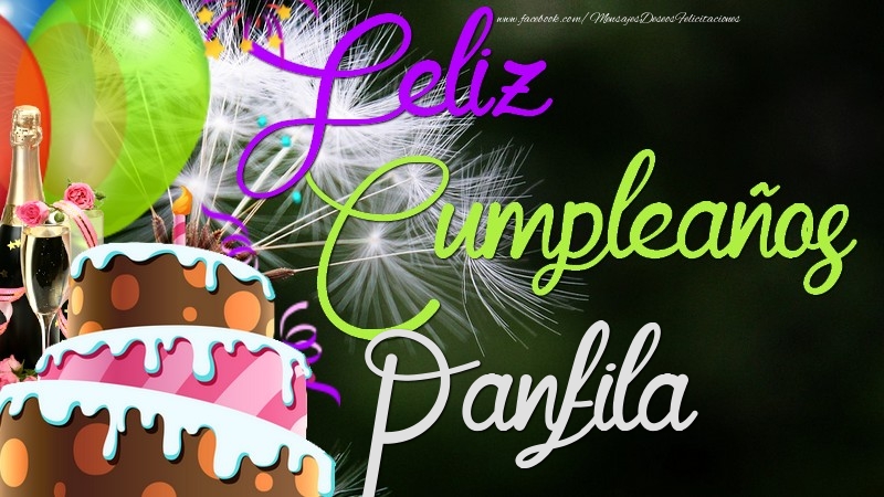 Felicitaciones de cumpleaños - Champán & Globos & Tartas | Feliz Cumpleaños, Panfila