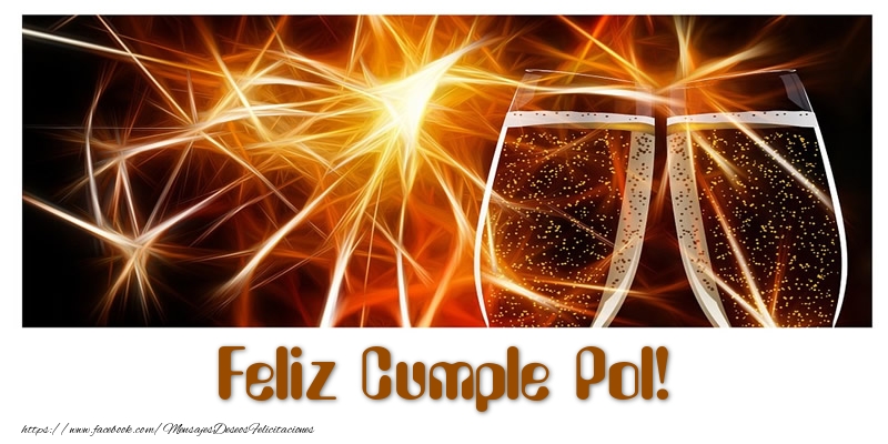 Felicitaciones de cumpleaños - Champán | Feliz Cumple Pol!