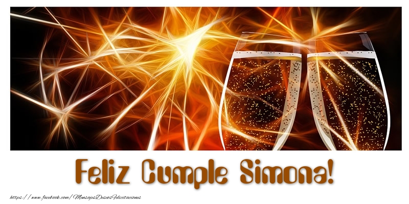 Felicitaciones de cumpleaños - Champán | Feliz Cumple Simona!